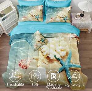 Bedbay Beach Comforter Set - Queen Size - 8 Pieces